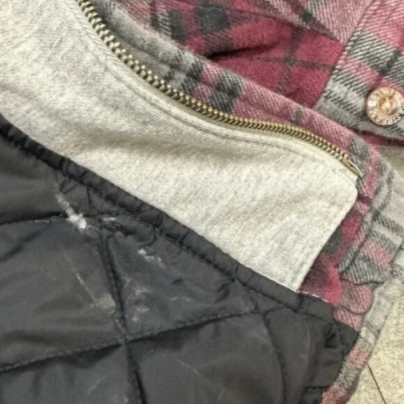 Field Stream Mens XL Flannel Sweatshirt Hoodie Jacket Full Zip Quilted Shacket - Picture 6 of 7